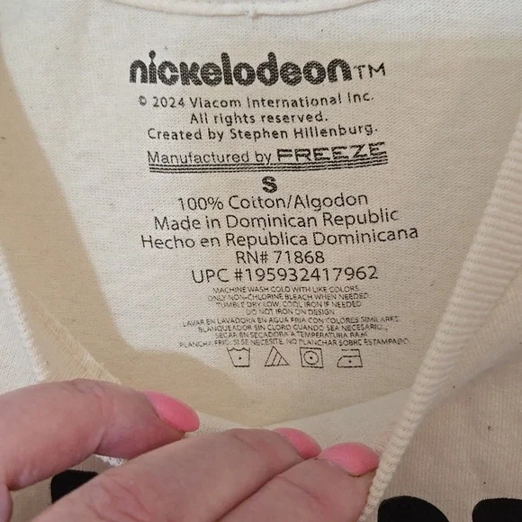 Nickelodeon Patrick Cream Graphic T-Shirt NWT 100% Cotton Size SMALL - Picture 2 of 6